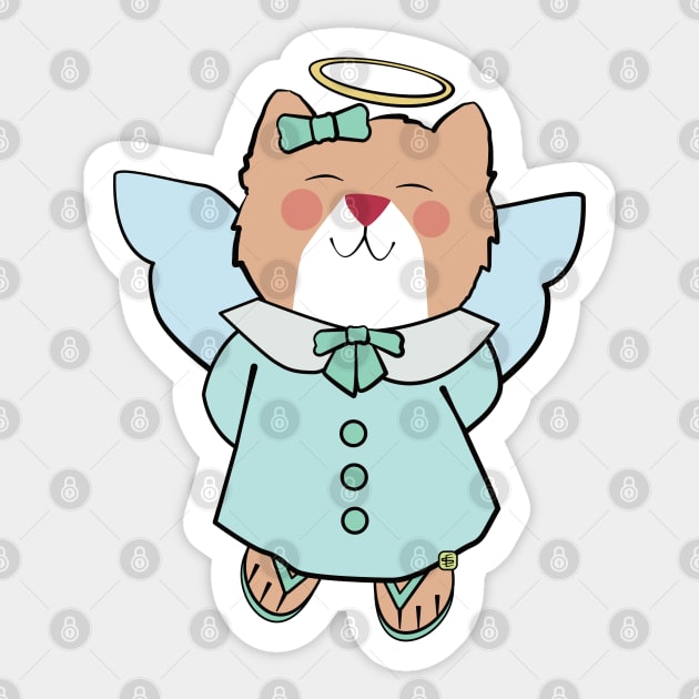 Angel Kitten Sticker by Sue Cervenka